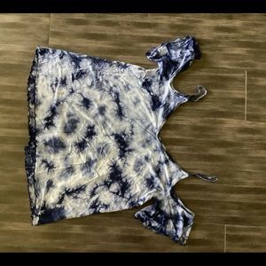 American Eagle Tie Dye Cold Shoulder top